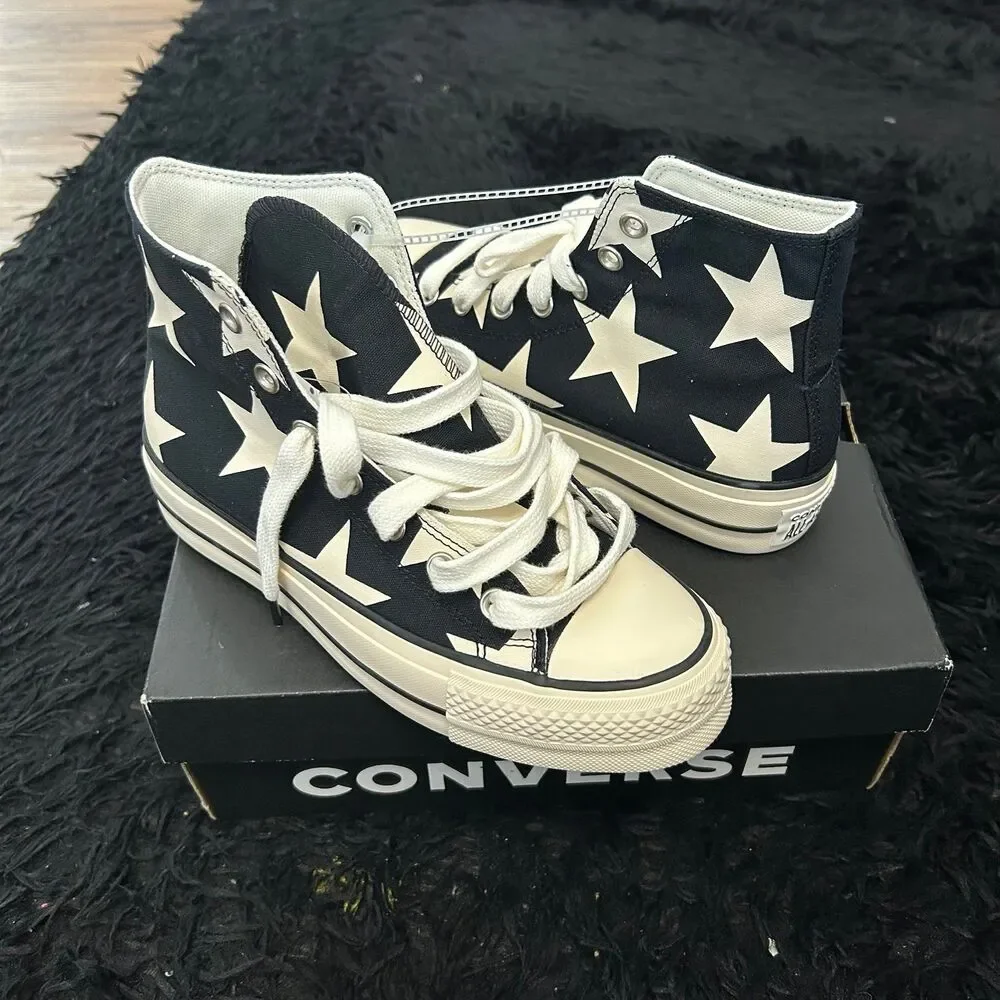 CONVERSE All Star Lift Large Stars lace up shoes sneakers women’s 7 new